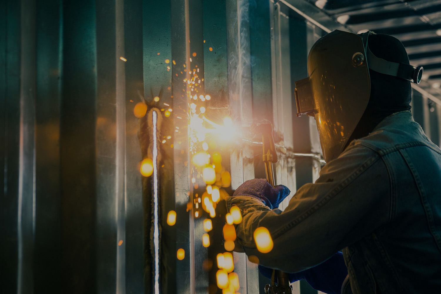 Welder at work
